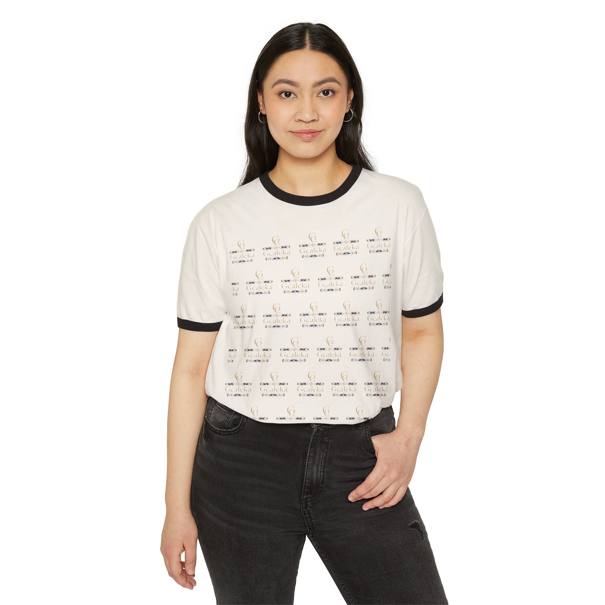Retro Ringer T-Shirt — Minimal Vintage Morse Code Grid Design