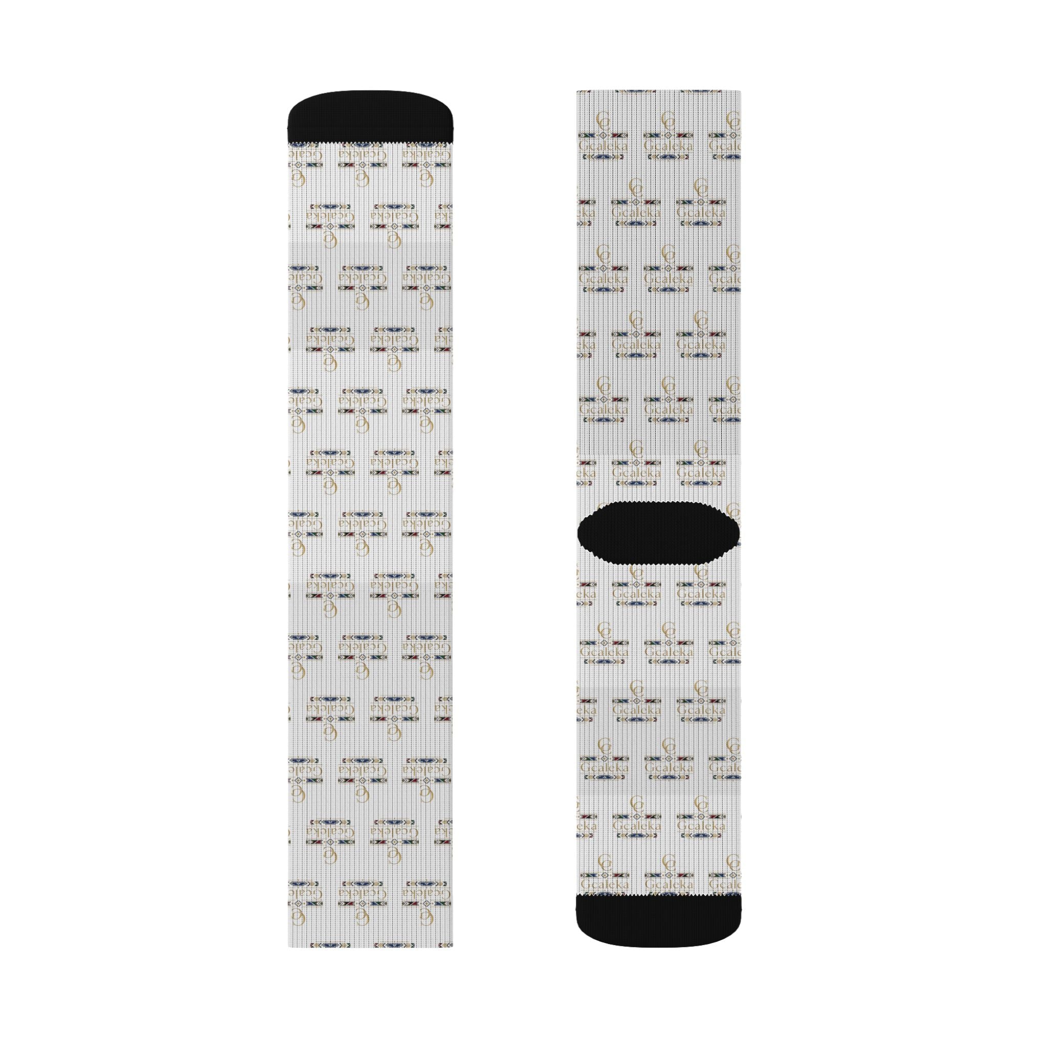 Minimalist Sheet Music Sublimation Socks — Musical Note Pattern Crew Socks