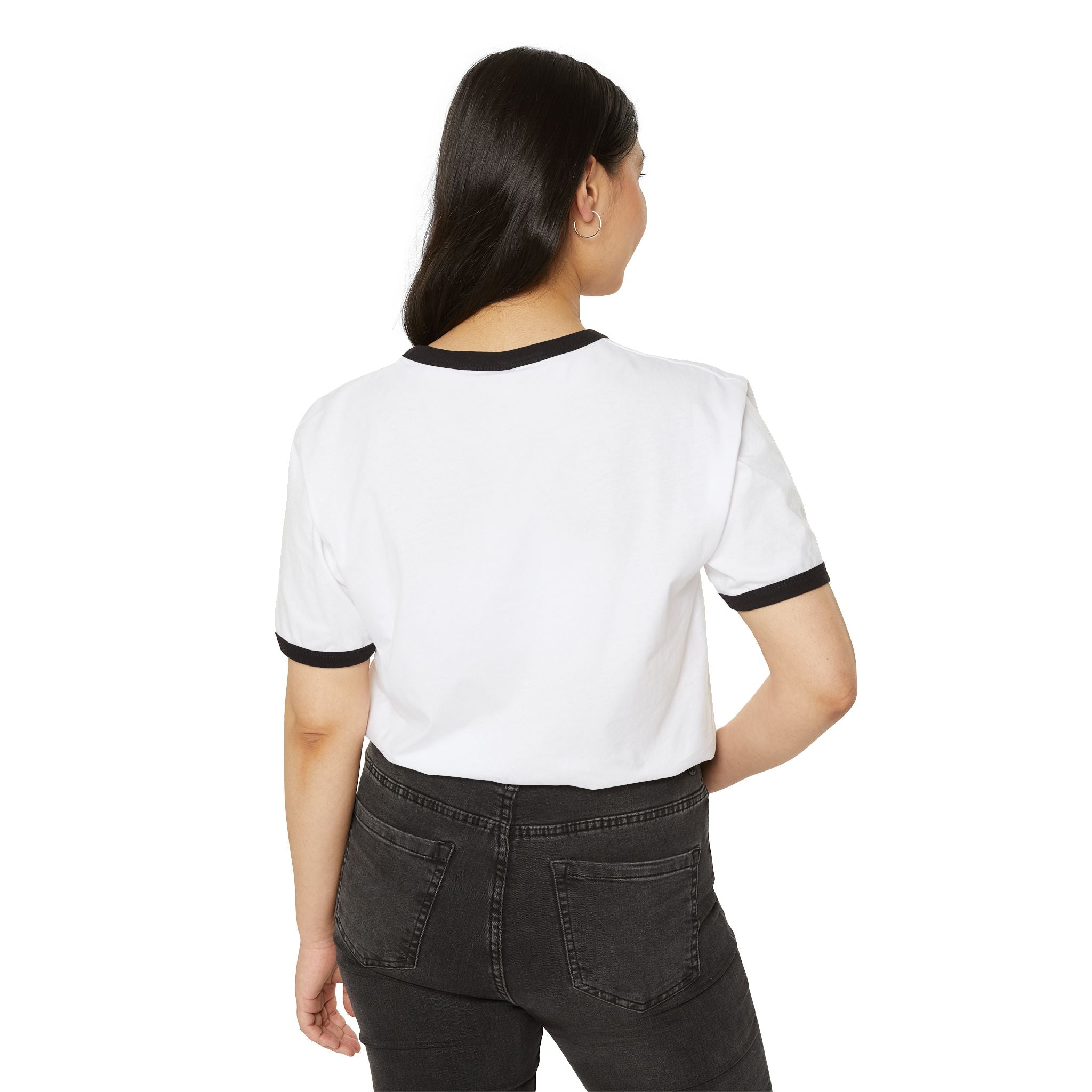 Retro Ringer T-Shirt — Minimal Vintage Morse Code Grid Design