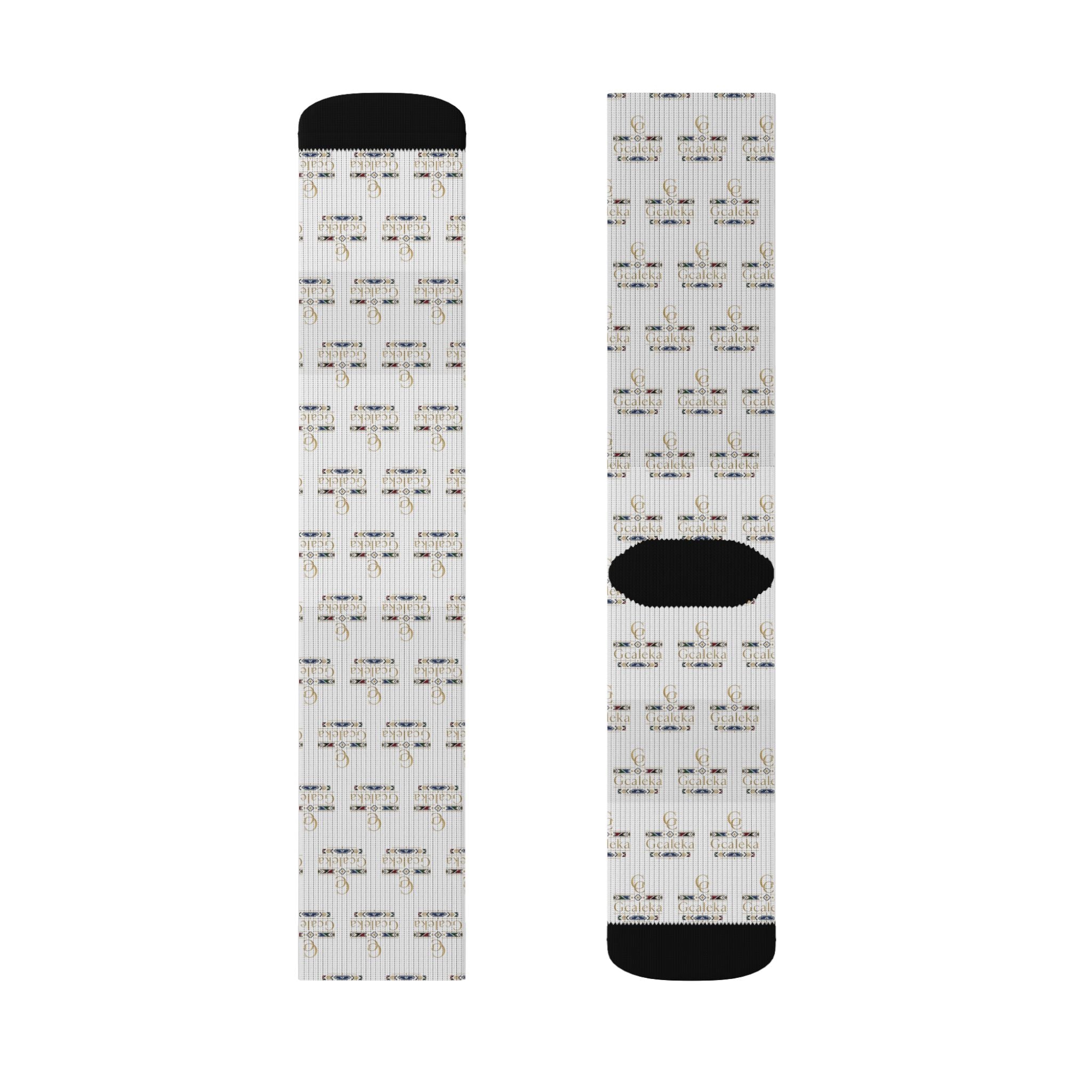 Minimalist Sheet Music Sublimation Socks — Musical Note Pattern Crew Socks
