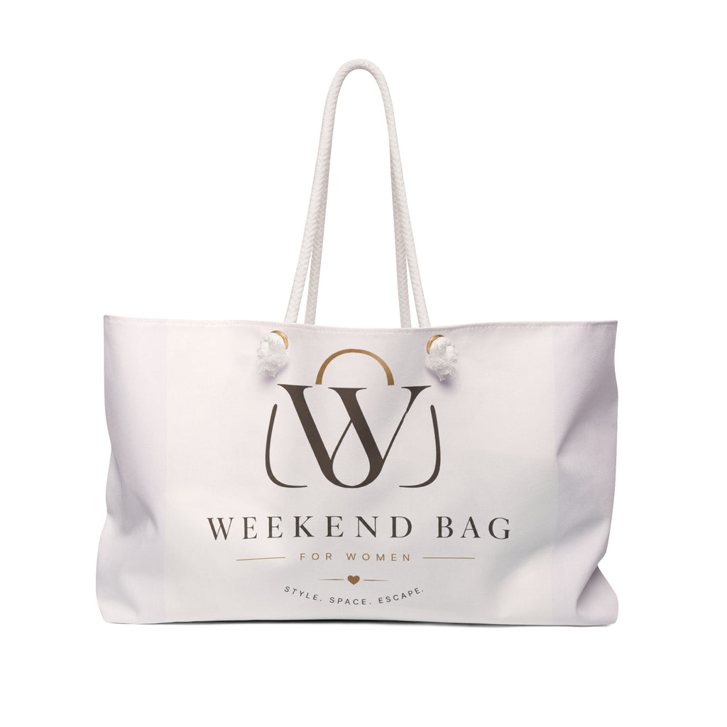 Weekender Bag – Women's Spacious Travel Tote with Rope Handles, Stylish Logo