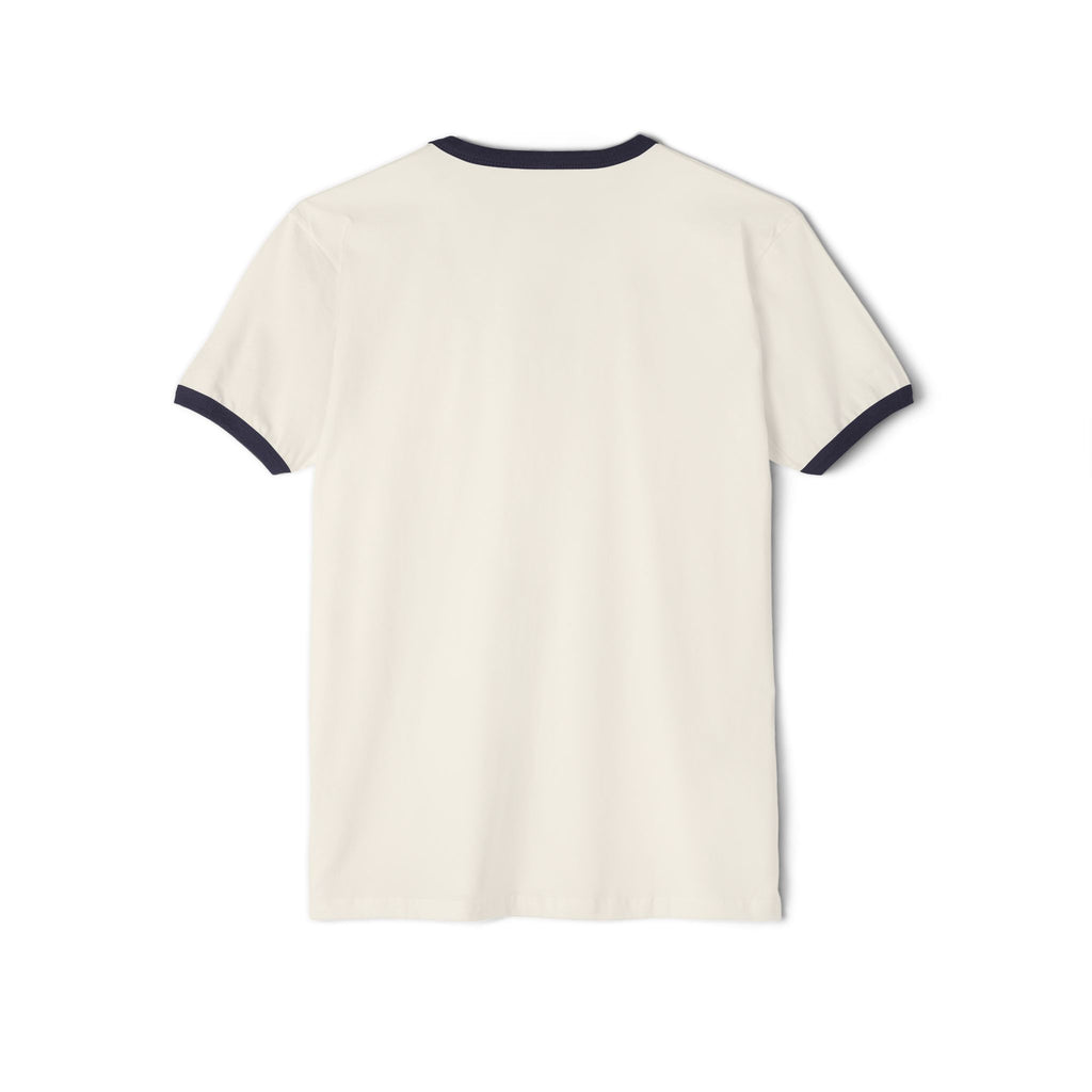 Retro Ringer T-Shirt — Minimal Vintage Morse Code Grid Design
