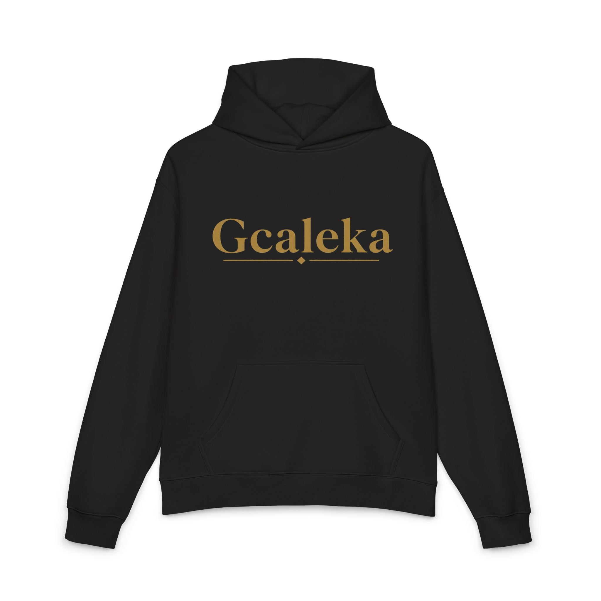 Gcaleka Relaxed Hoodie — Gold Script Logo Casual Pullover