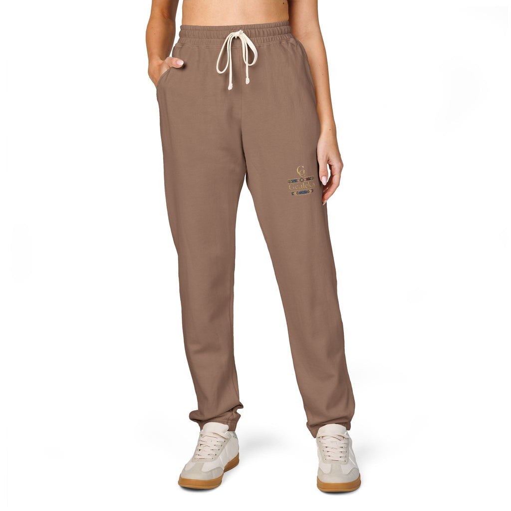 Embroidered Anchor & Compass Sweatpants — Garment-Dyed Cozy Joggers