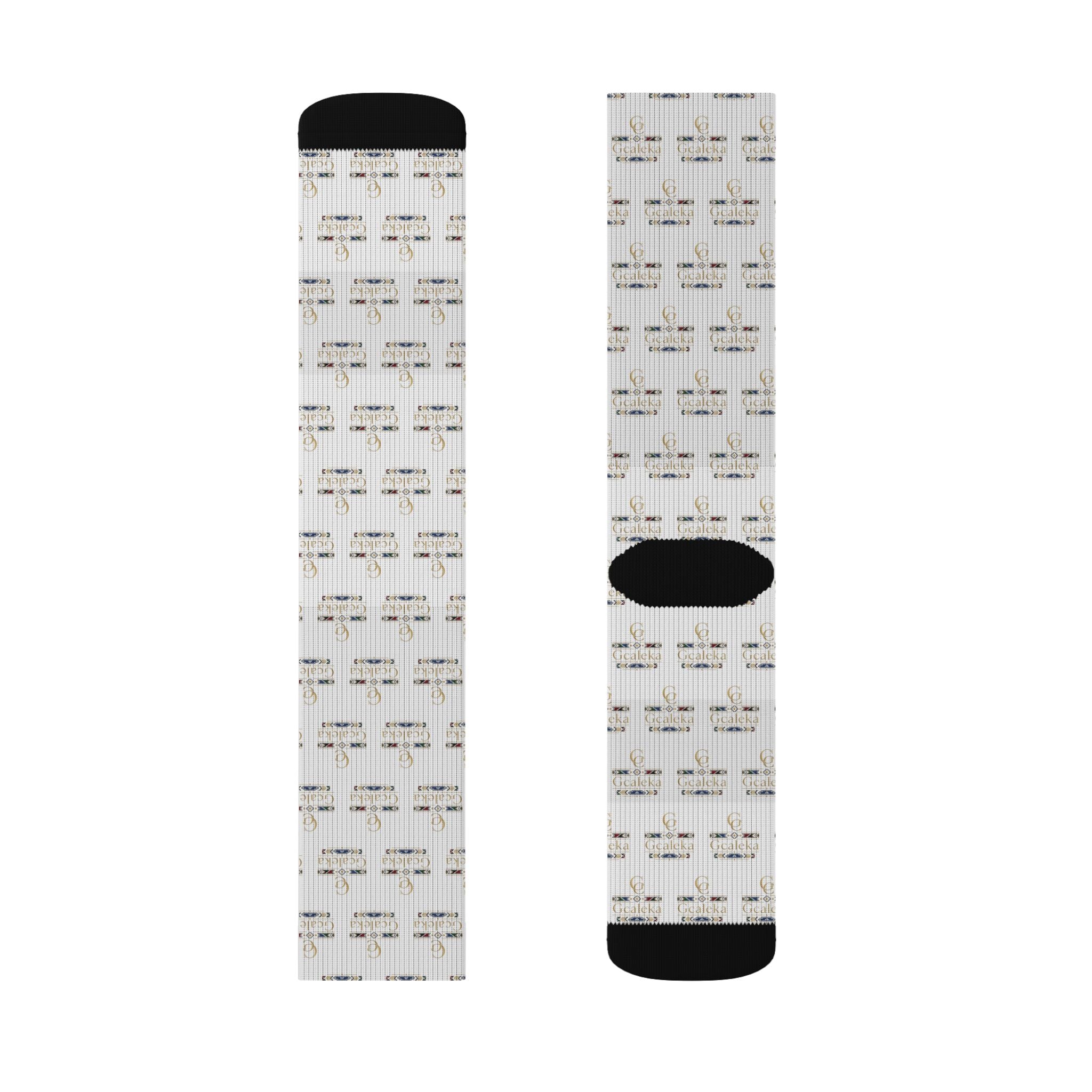 Minimalist Sheet Music Sublimation Socks — Musical Note Pattern Crew Socks
